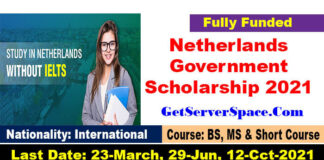 Netherlands Government Scholarship 2021 in Holland [Fully Funded]