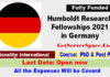 Humboldt Research Fellowships 2021 in Germany [Fully Funded]