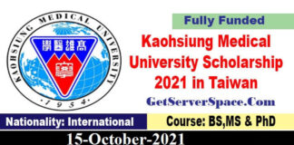 Kaohsiung Medical University Scholarship 2022 in Taiwan Fully Funded