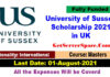 University of Sussex Scholarship 2021 in United Kingdom Funded