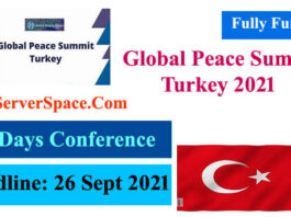 Global Peace Summit Turkey 2021 [Fully Funded Conference in Turkey]