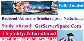 Radboud University Fully Funded Scholarships 2022 in the Netherland