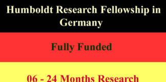 Humboldt Research Fully Funded Fellowship in Germany 2023