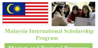Malaysia Scholarship Program for Masters and Ph.D. 2022