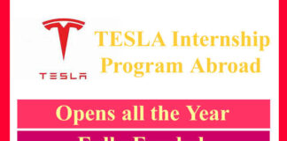 TESLA Fully Funded Internship Program 2022 Abroad